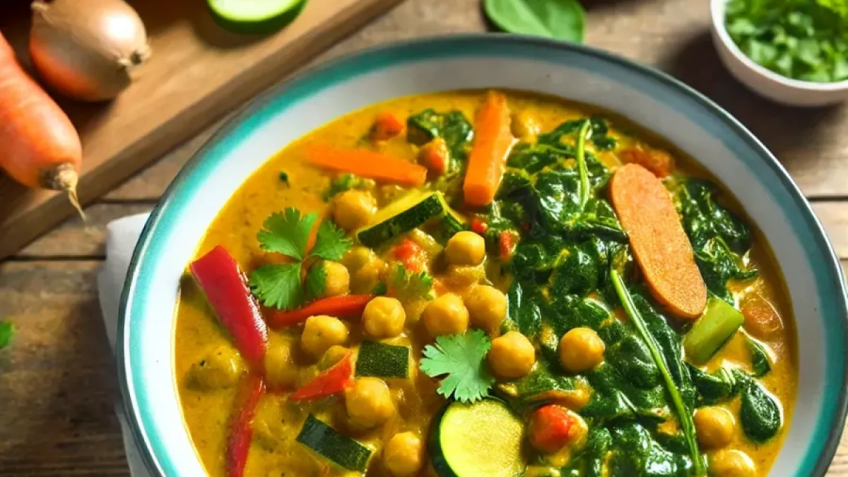 Vegetable curry with chickpeas and spinach