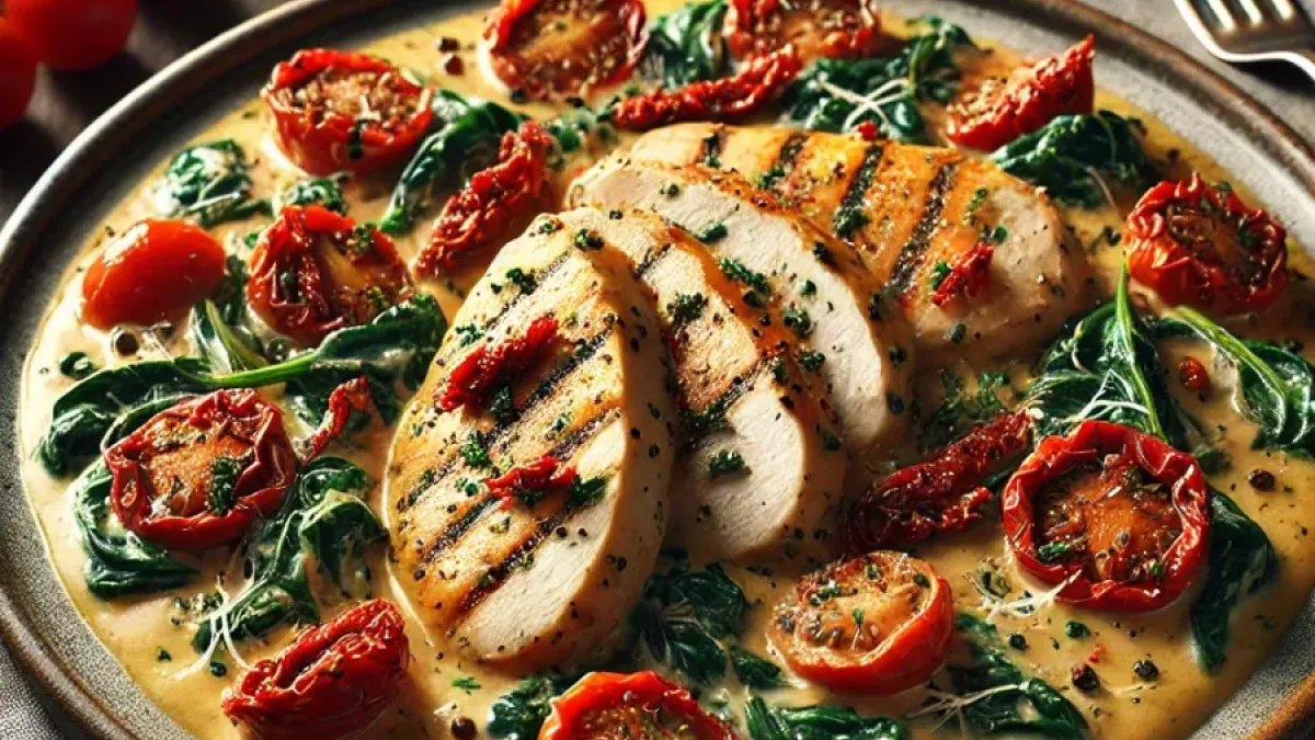 Tuscan-style chicken with tomatoes and spinach