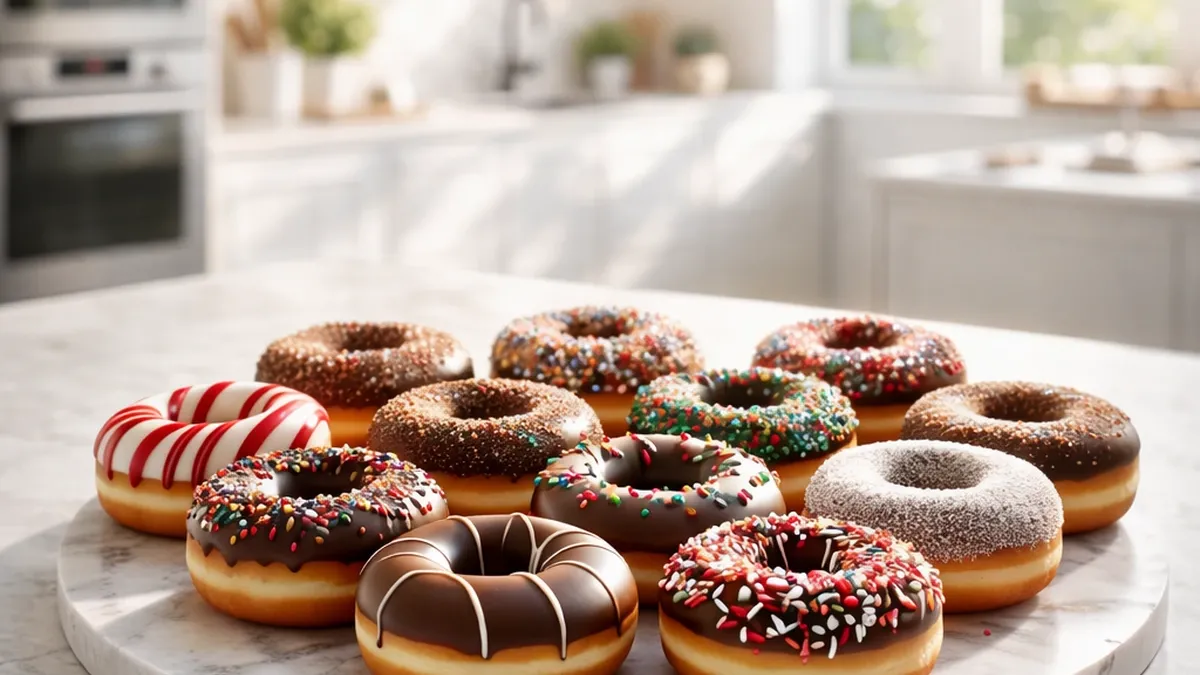 Recipe for Christmas American chocolate-flavored donuts