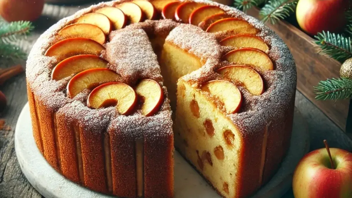 Christmas cake with cinnamon and apple flavor