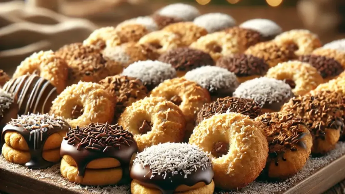 Christmas cookies with coconut and chocolate