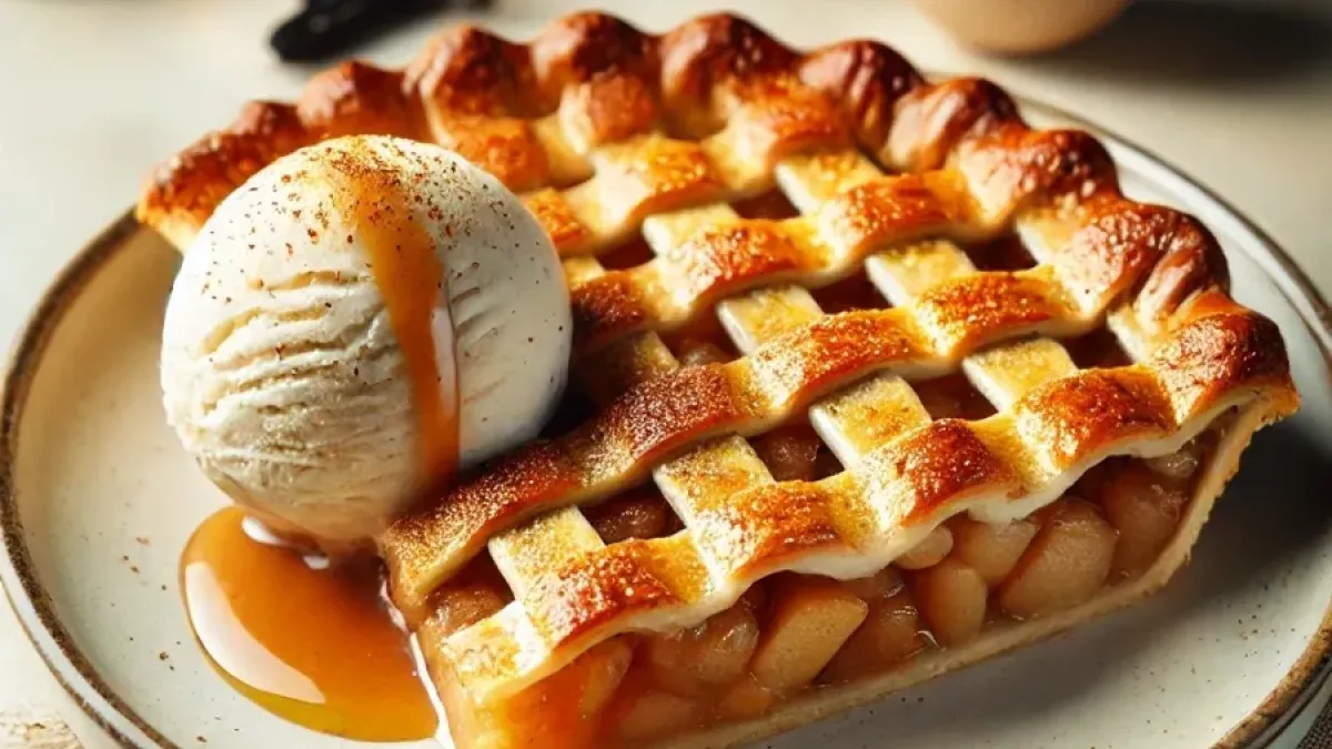 Apple Pie with Vanilla Ice Cream - A warm and comforting Christmas dessert