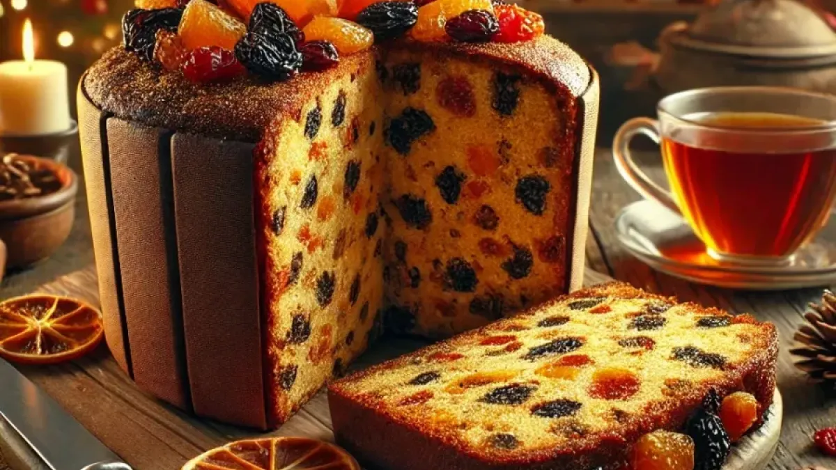 Holiday cake with dried fruits and rum