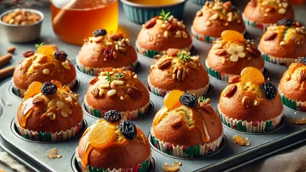 Christmas Mini Breads with Honey and Dried Fruit