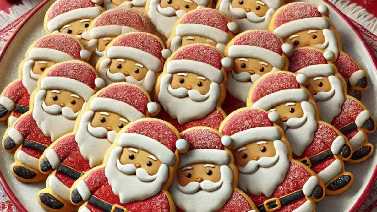 Santa Claus cookies with lemon and cinnamon flavor