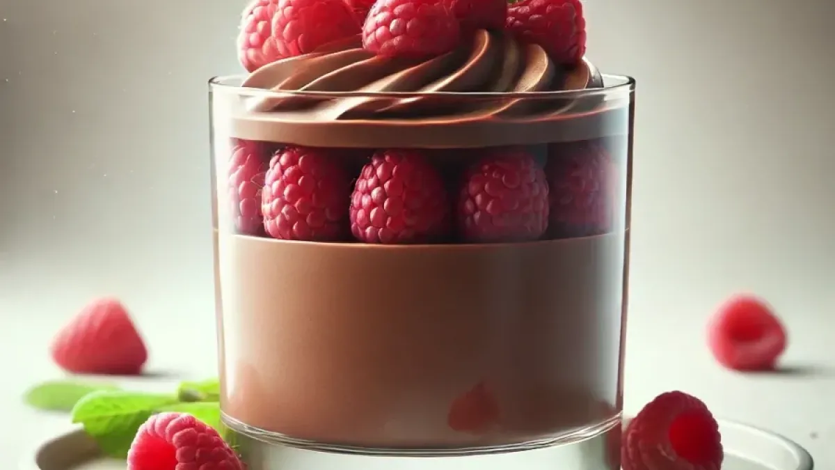Chocolate Mousse with Raspberries