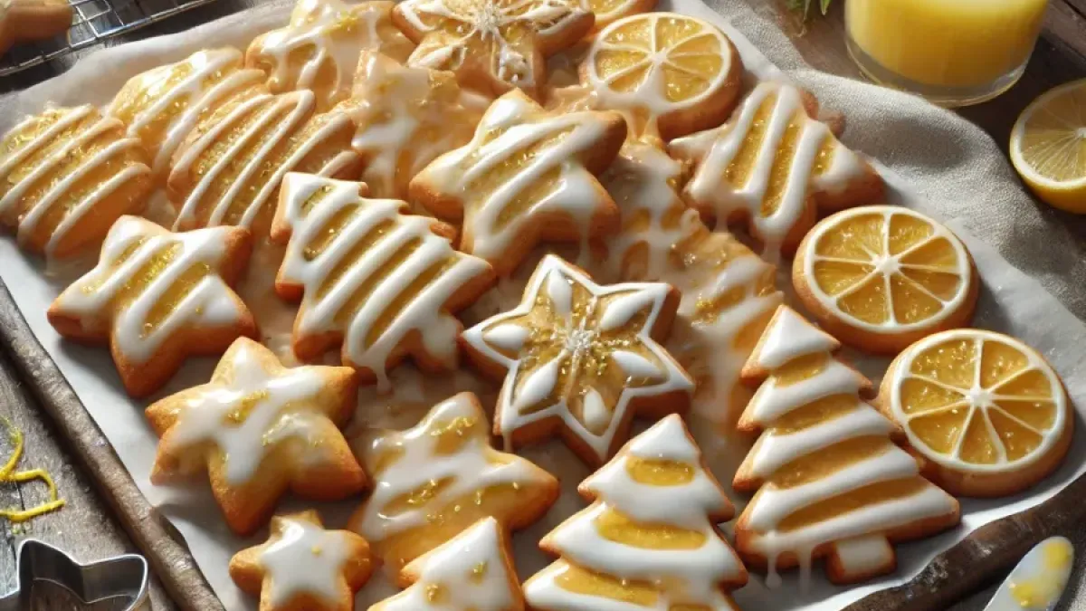 How to make Christmas cookies with lemon glaze?