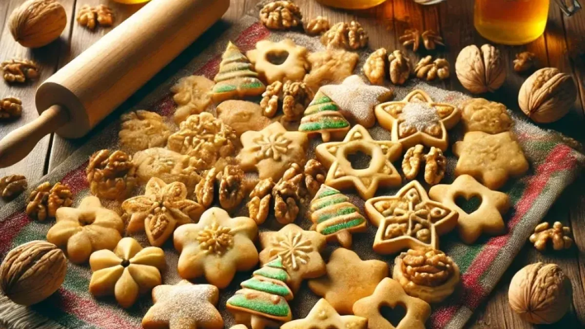 How to make Christmas cookies with walnuts and honey?