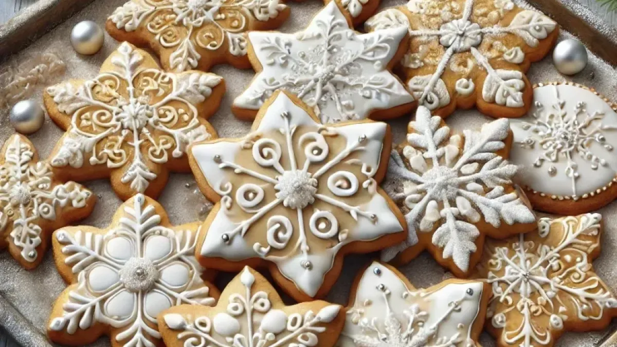 Recipe for Christmas snowflake cookies