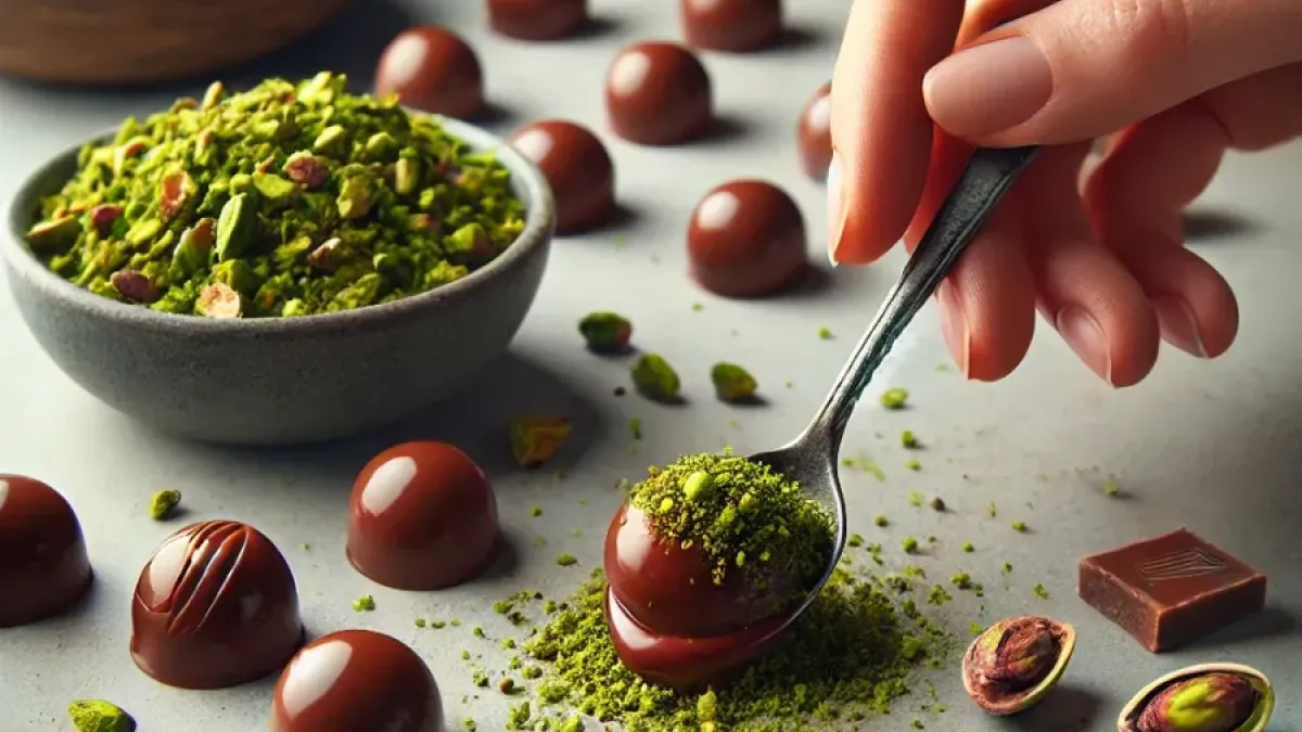 Chocolate pralines with pistachio – A real gourmet treat
