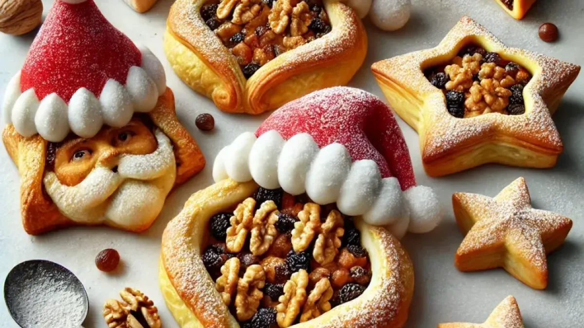 Recipe for Santa Claus desserts with walnuts and raisins