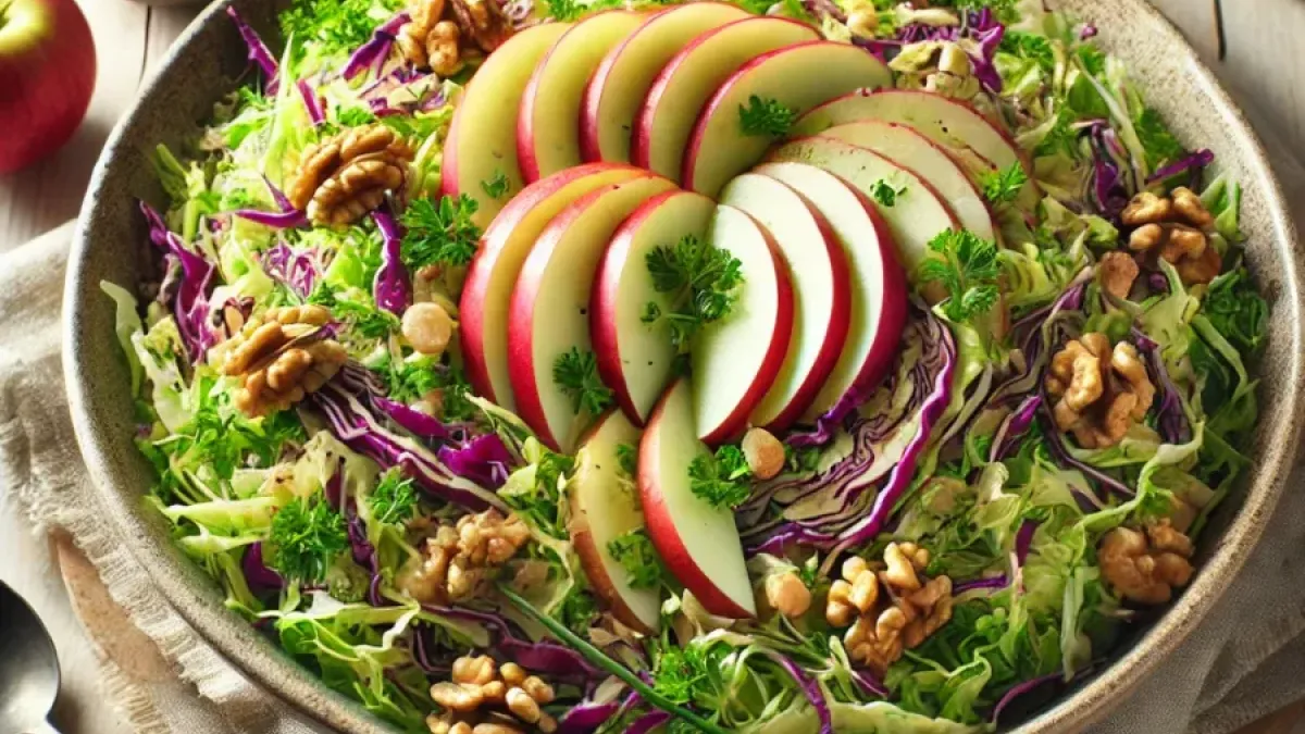 Cabbage salad with walnuts and apples - Crisp and fresh side dish with seasonal flavors