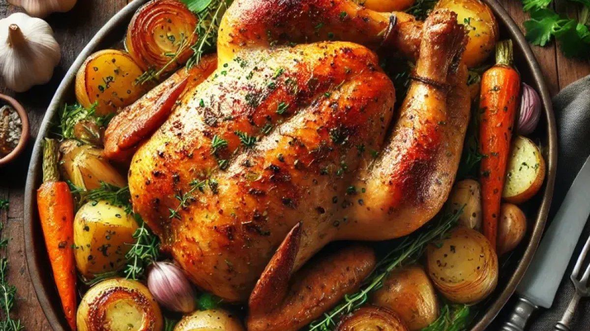 Simple Garlic Herb Roasted Chicken for Dinner