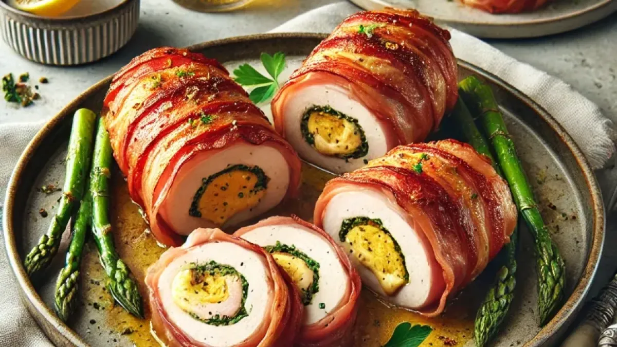 Prosciutto-Wrapped Stuffed Chicken Breasts with Parmesan
