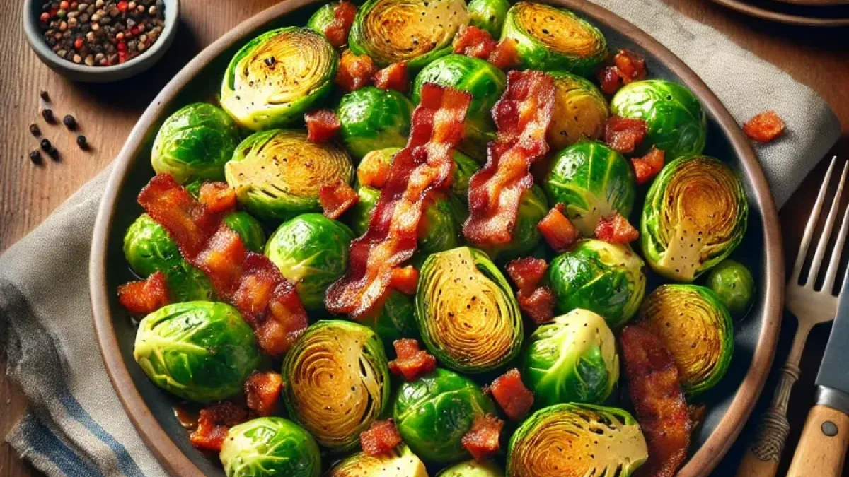 Easy Roasted Brussels Sprouts with Bacon