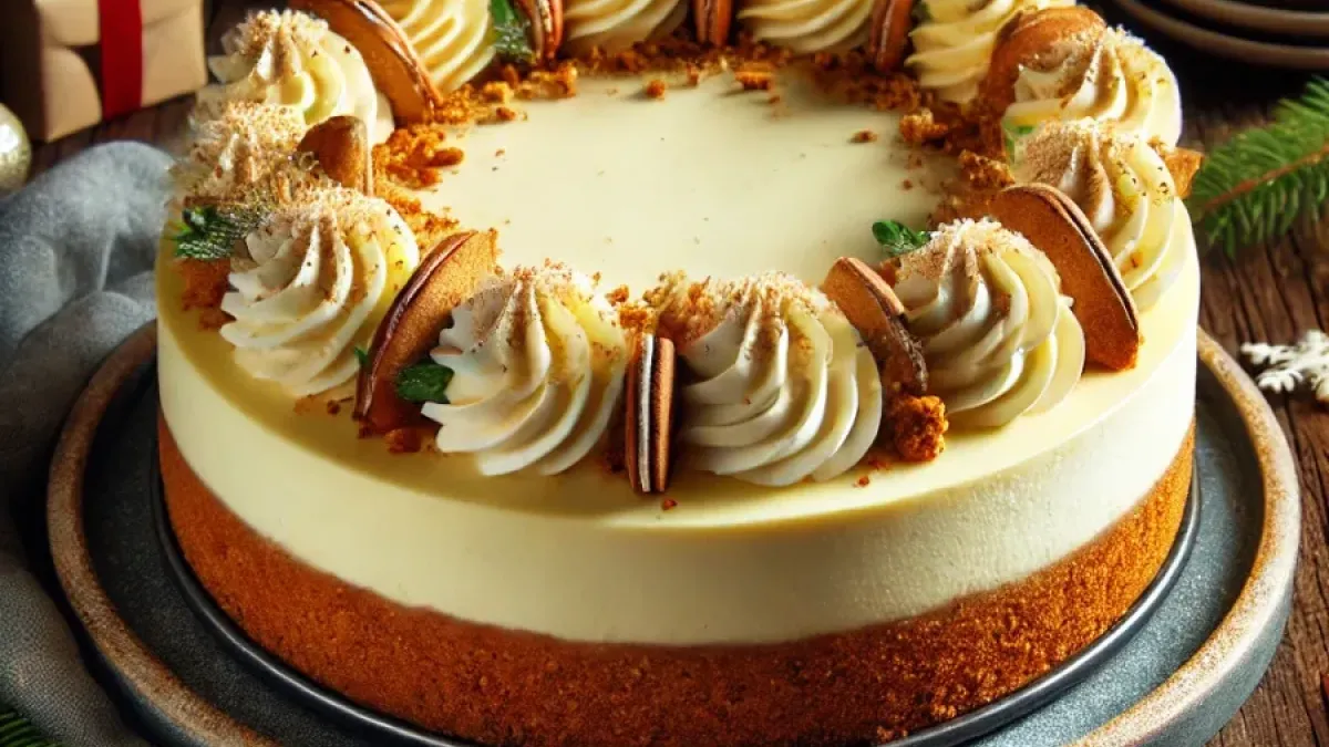 Holiday Cheesecake with Gingerbread Crust