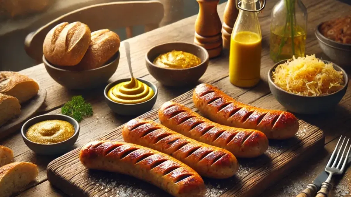 Real Thuringian grilled bratwurst