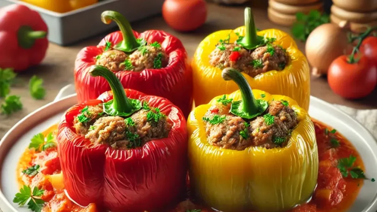 Stuffed Bell Peppers with Rice and Meat Recipe