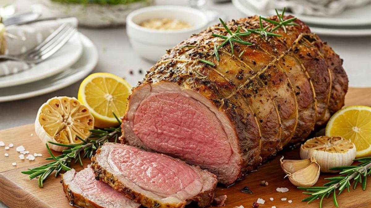 Traditional Easter Lamb Roast with Garlic and Rosemary Recipe