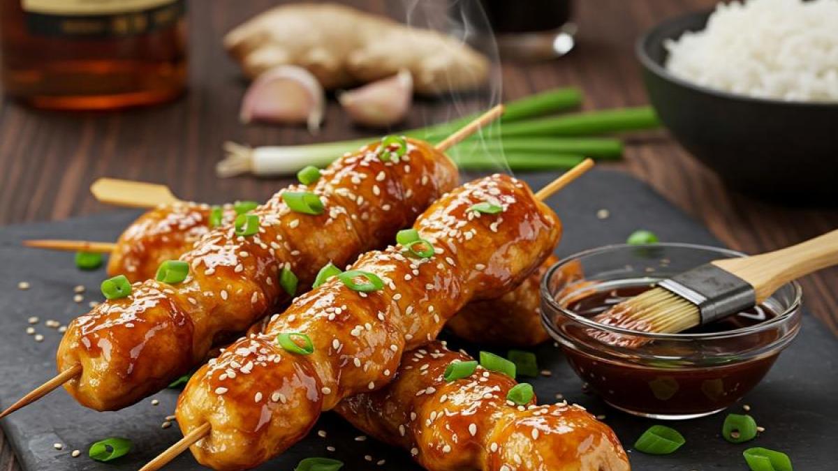 Easy Air-Fried Bourbon Chicken Skewers Recipe