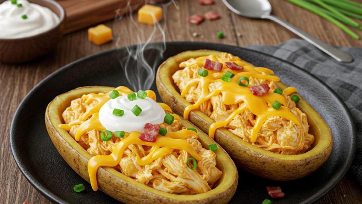 Cheesy Chicken Potato Skins Recipe