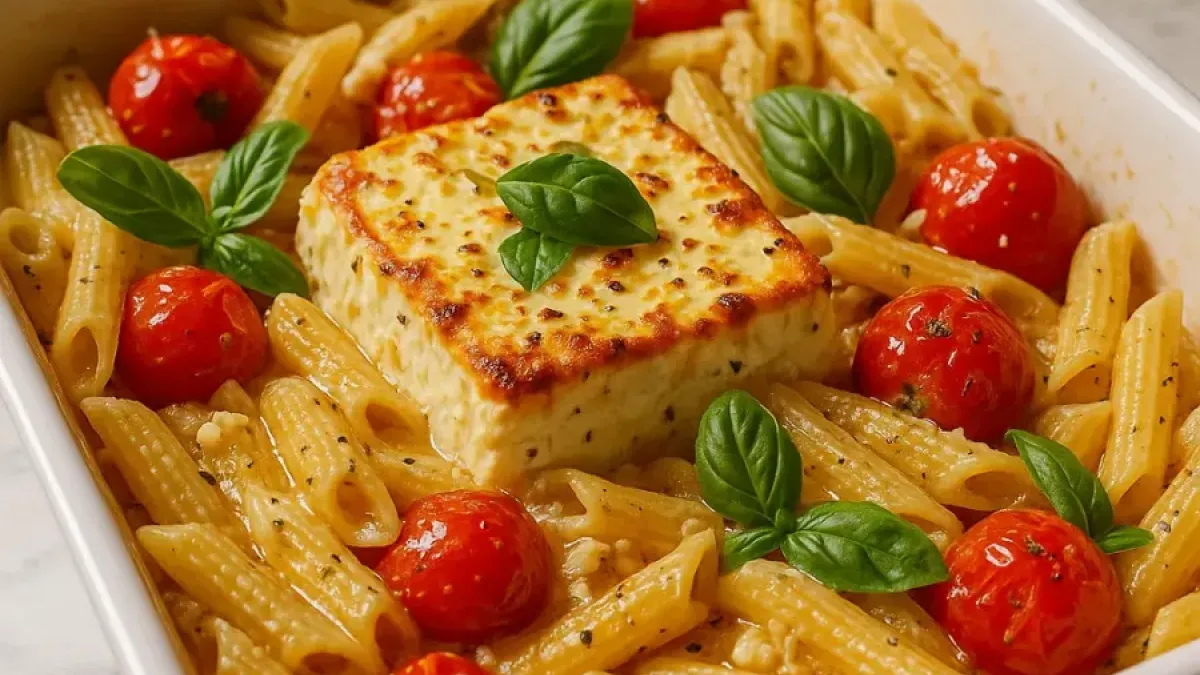 TikTok Baked Feta Pasta 2.0 – Creamy Oven Pasta Recipe