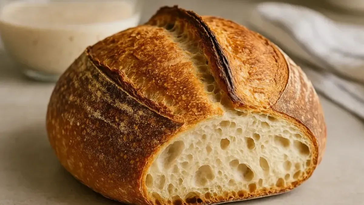 Perinteinen kotitekoinen hapanjuurileipä – rapea kuori ja pehmeä sisus