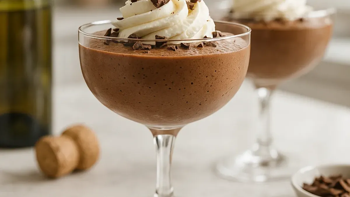 New Year's desserts: Chocolate mousse with sparkling wine