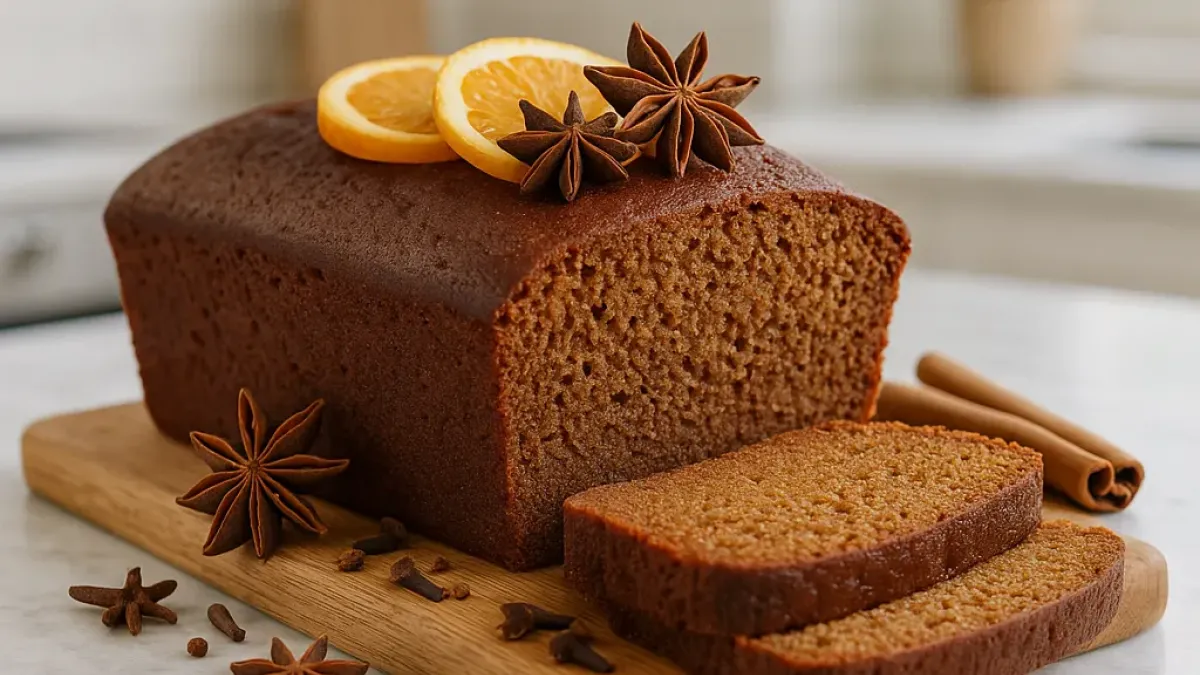 Traditional French Christmas pain d’épices with festive spices