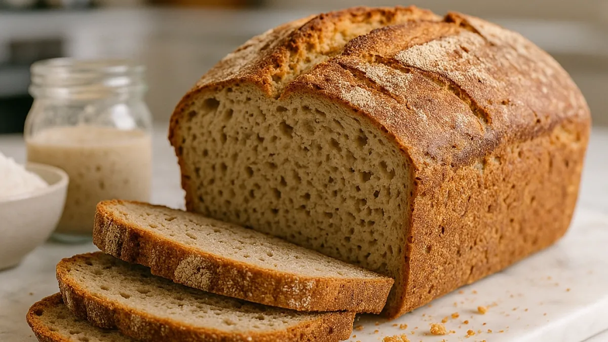 Gluten-free sourdough bread without xanthan gum for perfect rise