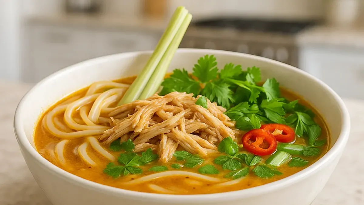 Fragrant Khao Poon with Lemongrass and Meat – Traditional Lao Soup