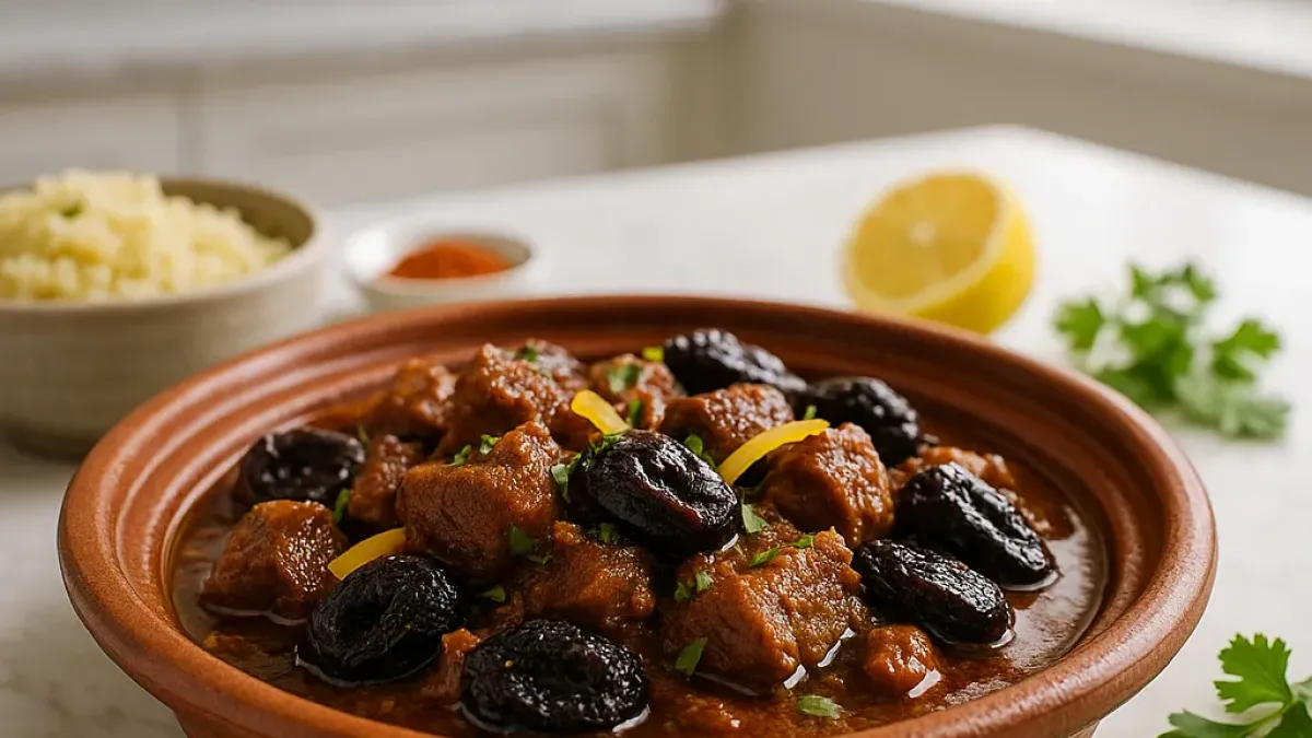North African tagine with prunes for tender slow-cooked family meals