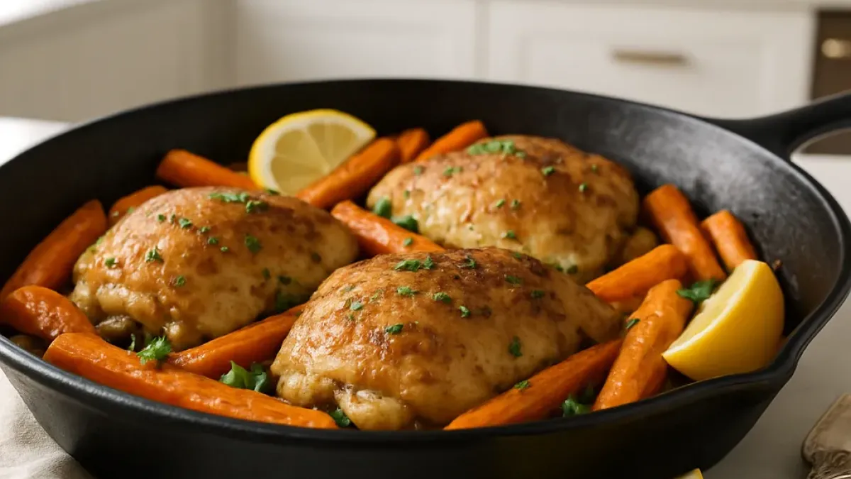One-pan chicken and carrots dinner for busy evenings – easy recipe