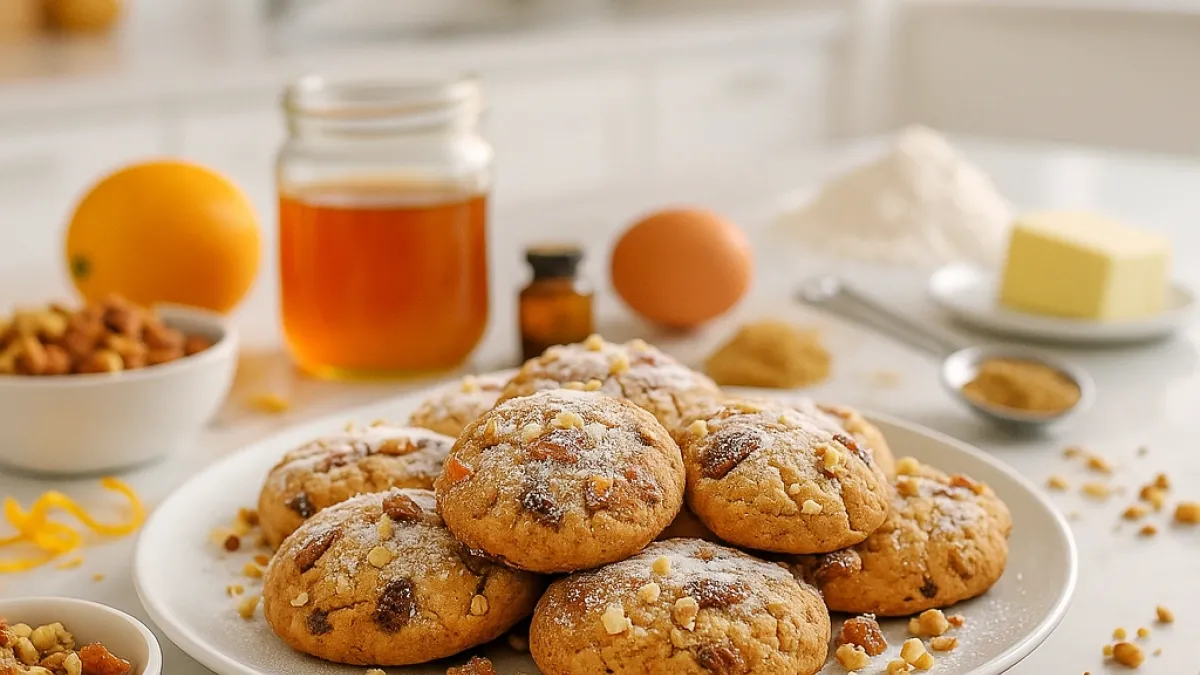 St. Nicholas Spiced Cookies with Nuts and Dried Fruits for Holidays