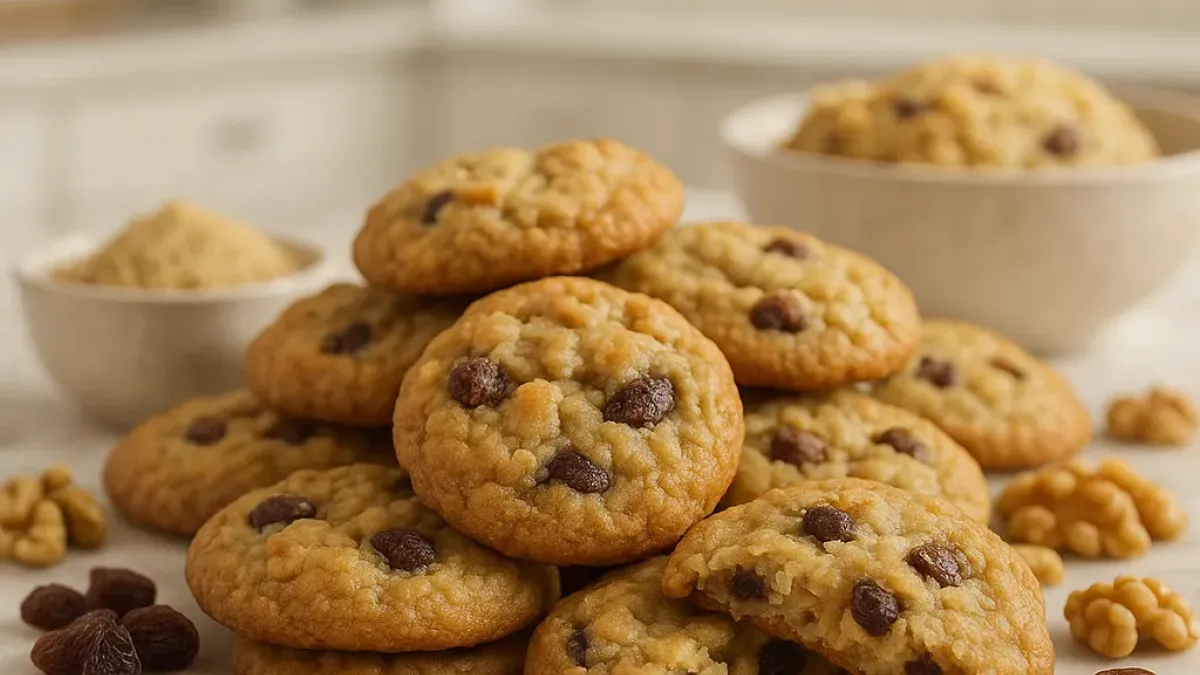 Sweet St. Nicholas cookies with walnuts and raisins – soft inside