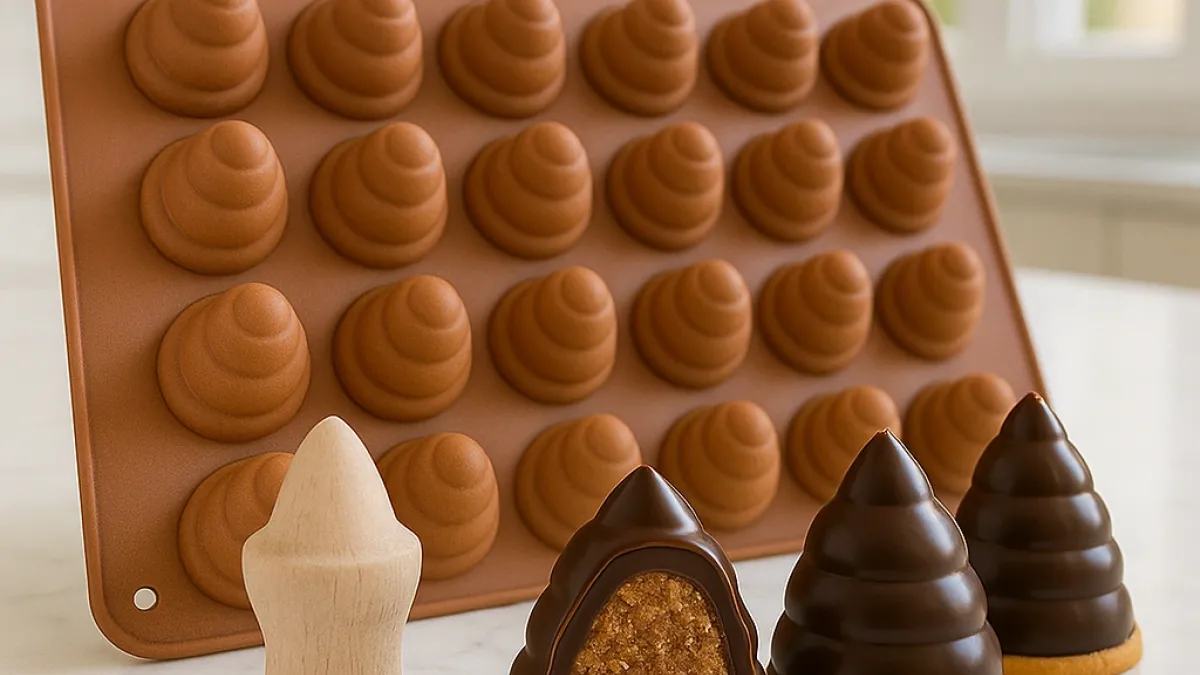 Beehive cake recipe using a 28-cavity silicone mould and core press