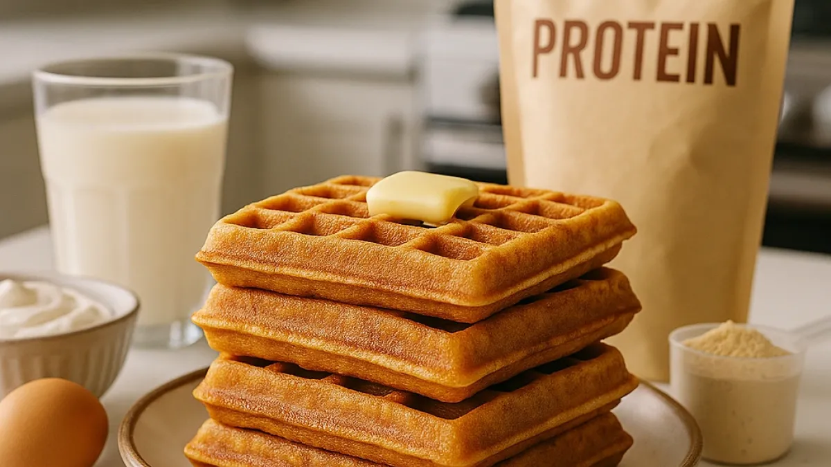 High-Protein Breakfast Waffles with 30g Protein per Serving Easy