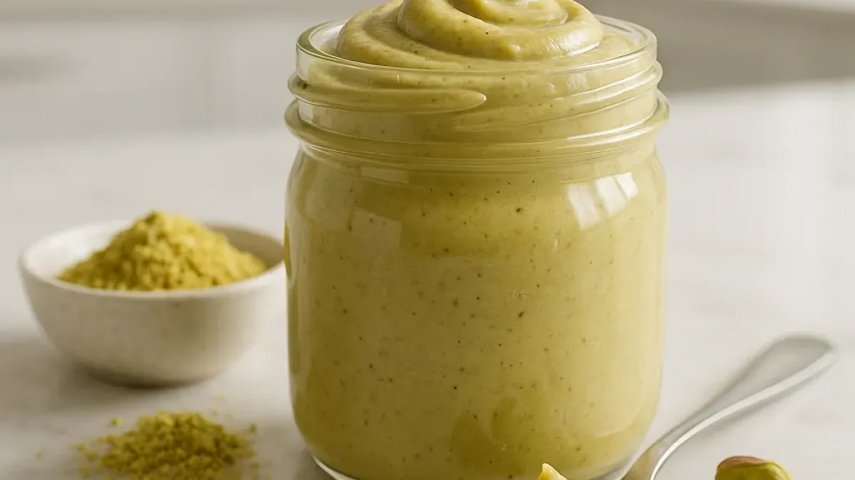 Creamy homemade pistachio cream recipe for rich desserts at home