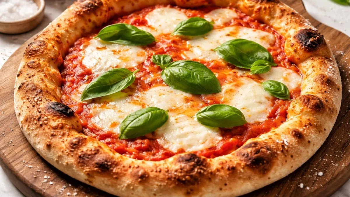 Homemade Pizza Dough with a Crisp Edge and Soft Center, baked hot for flexible slices.