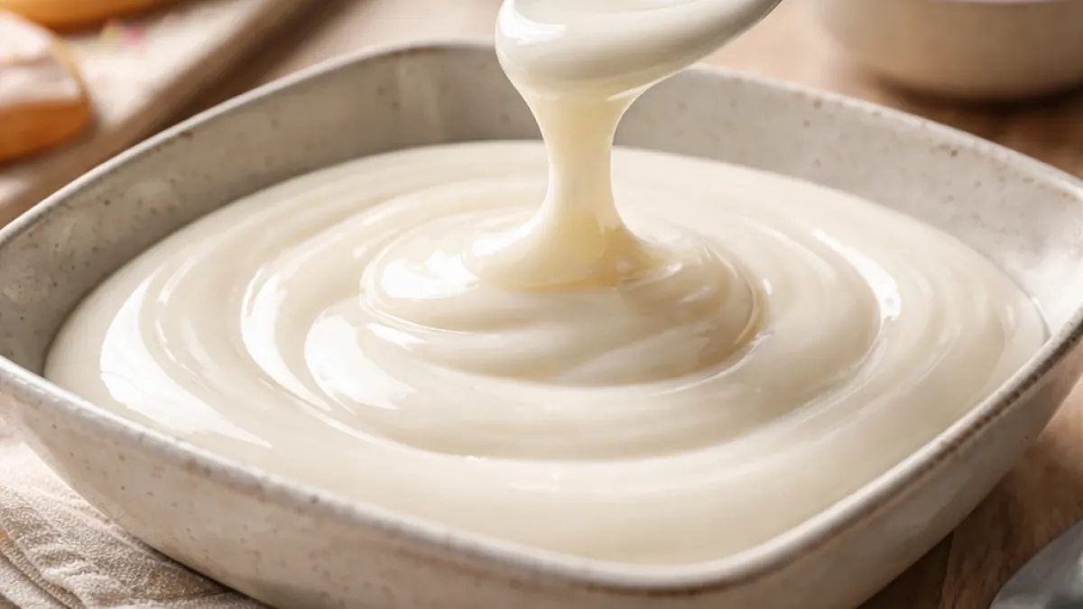 Cookie glaze without egg whites flowing smooth and glossy, ideal for precise cookie decorating