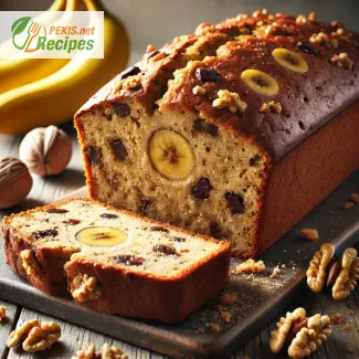 Pan de plátano con nueces y chips de chocolate