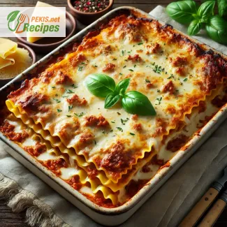 Italian lasagna with meat ragu - Traditional recipe