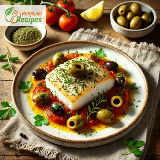 Bacalao blanco con aceitunas