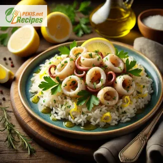 Calamari with rice and lemon