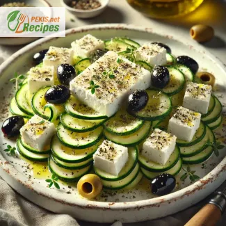 Fetakäse mit Zucchini und Oliven – Ein schneller mediterraner Snack