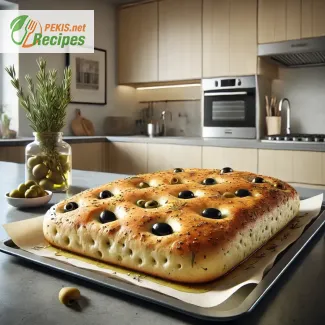 Focaccia with olives and rosemary