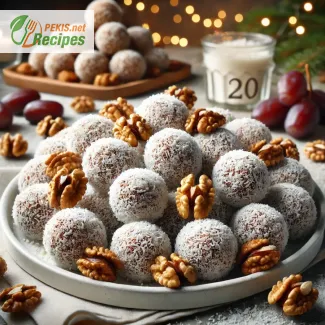 Receta de bolas de Papá Noel hechas con dátiles y nueces