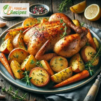 Classic: Baked chicken with potatoes and herbs