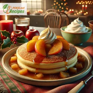 Christmas Breakfast: Fluffy Pancakes with Apples and Cinnamon