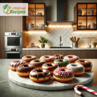 Rezept für amerikanische Weihnachtsdonuts mit Schokoladengeschmack